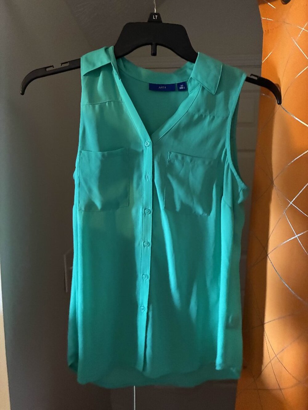 Teal Button Up Collared Vest - XS